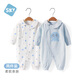 舒贝怡2件装婴儿衣服秋冬男女宝宝连体衣6-12个月婴幼儿长袖哈衣外出服 小章鱼+满印蓝 80cm