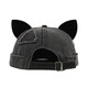 Real Vision Retro Fox Ear Landlord Hat Women's Trendy Washed Splicing Old Melon Skin Hat Brimmless Hip-Hop Personalized Student Hat Black One Size 54-58