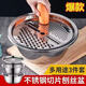Vegetable cutting tool, multifunctional thickened stainless steel kitchen draining and grating basin, potato slices, radish grating, 3-piece set, 24cm solid basin + leaky basin + grating plate, food grade