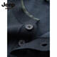 JEEP SPIRIT2025 Autumn and Winter Large Size Henley Collar Sweater Men's Casual Button Sweater New Versatile Plus Fat Oversized Bottoming Shirt Black XL 120-140Jin Jin is equal to 0.5 kg