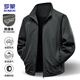Romon Jacket Men's Autumn Business Casual Fashion Versatile Stand Collar Executive Baseball Top Jacket Men's B9JK Black XL