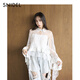 SNIDEL2025 new autumn and winter elegant jacquard lace embroidered ruffle bell sleeve shirt SWFB255147 flower pattern one size fits all (F)