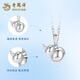 Lao Fengxiang PT950 platinum gourd pendant for women with good fortune, light luxury Valentine's Day birthday gift for girlfriend and wife, platinum gourd pendant about 3.1g, free silver chain