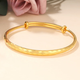 Quan Yin 18K gold bracelet for women, telescopic adjustable thick ring, Valentine's Day gift for girlfriend (circle diameter 5.5cm, approx. 9.22g)