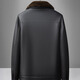 Playboy Fur All-in-One Men's Dad Winter Jacket Plus Velvet Thickened Men's Leather Jacket for Middle-aged and Elderly Grandpas to Keep Warm in Winter Black (Removable Collar) XL Recommended 105-125Jin Jin equals 0.5kg