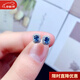 Topaz earrings s925 silver inlaid with natural London blue earrings stone size 3*4MM special price