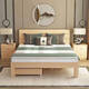 Ximuyan 24-hour flash solid wood bed double bed 1.8 meters simple 1.5 meters master bedroom double bed rental house single bed 30cm high single bed 1.5 meters * 2 meters recommended