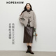 Red sleeves (hopeshow) retro literary horn button fur 2025 winter new women's 100% sheep wool granular velvet warm short jacket, cloud gray 075 M