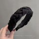 New style mesh headband Korean high-end hair accessories for women with teeth for washing face and pressing hair when going out, versatile temperament flower headband, flower-black