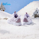 361 Children's cotton shoes 2025 winter wear-resistant anti-slip plus velvet warm button button sports shoes for boys and girls, purple 31