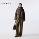 LANCY Wool Cashmere Winter New Retro Relaxed Round Neck Knitted Sweater Short Sweater Women Khaki Green M
