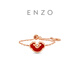 Chow Tai Fook ENZO Ruyi Lock 18K Gold Carnelian Diamond Ring Chain Ring for Women EZV8187 Gift for Girlfriend No. 24