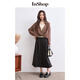 InShop shopping mall same style new women's atmosphere suspender top deep V long-sleeved shirt contrasting color two-piece set coffee color M