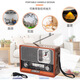 Nostalgic retro wood grain clock player wireless solar with light bluetooth audio outdoor vintage radio multifunctional retro solar radio