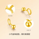 ZLF Gold Earrings Women's Pure Gold 999 Round Beads Price 1.27g