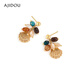 AJIDOU Ajidou Earrings Women's Dopamine Exaggerated Shell Earrings Hook Drop Holiday Style Sparkling Earrings Accessories Versatile