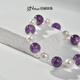 Jingrun Pearl Bracelet Ziyang Freshwater Pearl Purple Crystal Bracelet Chain Exquisite Birthday Gift for Mom and Lover