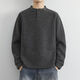 Yuandi Chaoshan Sweater Men's Henry Collar Striped Sweater Men's Autumn and Winter Long-Sleeved Bottoming Warm Wool Sweater with Wool Inside Dark Gray Gray Anti-pilling L 120-140Jin Jin is equal to 0.5 kg