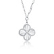 Mengjinyuan Platinum Necklace Four-leaf Clover Brushed Embellished Sparkling Set Chain PT950 Platinum as a Birthday Gift for My Girlfriend, Weight Approximately 5.45g, Chain Length 45cm