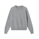 Made in Tokyo, 100% cashmere, machine washable small brushed round neck sweater for women, light floral gray M