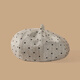Hat beret for women with large head circumference, fashionable and western-style painter's hat, clouds, retro face, small and versatile, Korean style octagonal hat, gray, high-looking, cute, hearty, fashionable, Korean style, British style pumpkin hat, one size fits all (recommended head circumference 54-58cm)