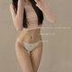 Universal Ice Silk Seamless Sexy Underwear Women's Summer Thin Hollow High Slit Breathable Low Waist Briefs White 12% off for orders over 5 pieces One size fits all
