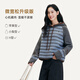 Birds and New Wine Spliced ​​Striped Colorful Gray Sweater Women's 2025 Winter New Slim Sweater Hoodie Striped Ash HNC02 Pre-sale November 28 S