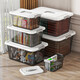 Portable storage box with lid storage box thickened plastic organizer car household toy storage box turnover box transparent black mini 22*16*12cm