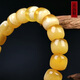 Amber style, one object, one picture, one certificate, beeswax bracelet, natural amber bracelet, men and women, gold and white flower beeswax, bucket beads, bracelet, 14.9g, 10.5*9.5mm
