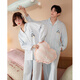 Gongdie Light and Soft Sweetheart Penguin Couple Pajamas Women's Spring and Autumn Long Sleeve Striped Men's Home Clothes Set