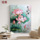 
Yusen Illustrated Chinese style, high-value lotus DIY fill coloring, hand-painted acrylic lotus hy14069 30*40cm thick solid wood inner frame, highlight pigment + professional oil canvas + multiple brushes + wall hanging accessories