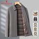 MONTAGUT autumn and winter double-sided cashmere jacket men's down liner thickened woolen woolen coat middle-aged dad's jacket men's khaki M 170-