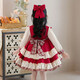 Lolita girls princess dress winter children autumn and winter skirt little girl winter dress plus velvet 2025 new style 2355 red plus velvet 150