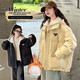 G.duck Little Yellow Duck Girls' Cotton Clothes 2024 New Winter Clothes Korean Style Middle and Large Children's Fake Two-Piece Cotton Jacket Western Style Thickened Hooded Cotton Black_(Fake Two-Piece Cotton Clothes) 120 (Recommended Height 113-123cm)