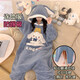 Sweet Fish Pie Big Star Hooded Nightgown 2025 Winter Girls Cartoon Coral Fleece One-piece Women's Plush Thickened Plush Home One-piece Fleece MQ 5412 Pie Big Star S Height 143-153 Weight 70-85 Jin Jin is equal to 0.5 kg
