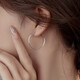 S925 silver large and small earrings fashionable hoop earrings Korean style simple plain silver high-end earrings earrings sterling silver 1.5 tube 30mm 925 silver