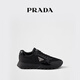 PRADA/Prada Gift Men's PRAX 01 Regenerated Nylon Glossy Leather Sneakers Black 40.5 (6.5)
