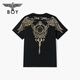 
BOY LONDON [Dark Compass] Couple style short-sleeved scepter print street fashion brand T-shirt N01906 Black N0103902 S