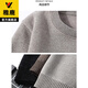 Yalu autumn and winter sweater men's round neck one-piece velvet jacket plus velvet thickened chenille warm embroidered sweatshirt bottoming shirt black plus velvet XL recommended 140-160Jin Jin equals 0.5 kg