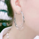 Buhesyt old Phoenix 999 imitation silver pure silver Sansheng III large ear hoop earrings for women and buckle versatile earrings silver diameter 4cm