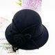 Xi Shengduo Hat Women's Autumn and Winter Korean Version Retro Dome Hat Elegant and Fashionable Flower Woolen Basin Hat Fisherman Hat Winter Hat Trendy Gray One Size