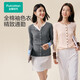 New product in the cotton era, 100% soft cotton, contrasting fake placket, women’s exquisite commuter cotton sweater