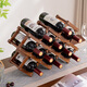 Tanbeiman red wine display rack red wine rack storage rack grid home installation-free wine rack ornaments small wine cabinet multiple bottles of wine desktop simple installation-free foldable primary color - two layers (thickened pure bamboo) 5 bottles
