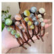 2 pcs popular beaded rhinestone one-word twist hairpin high-end hairpin hair accessories CLjn twist hairpin jd green + coffee color 2 pcs