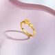 Saturday Fortune (ZLF) Gold Ring Women's 5D Hard Gold Two Hearts Solid Gold Ring Pricing No. 12-0.91g