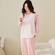 Spring and Autumn style pull-frame cotton couple pajamas pullover long-sleeved trousers home clothes simple cool cotton men's and women's suits women's 5082 long sleeves + trousers M