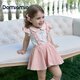 DOMIAMIA Children's Summer Thin Cotton Overalls Children's Clothes Girls Boys Pants Muyun Pink 100