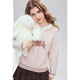 Betu Women's 2025 Winter New Sweater Cute Rabbit Jacquard Fur Hat Mouth Sweet Top Women 2510T52 Light Pink S