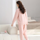LangSha Couple Pajamas Women's Winter Half Velvet Warm Casual Non-shedding Can Be Weared Outside Men's Autumn and Winter Home Clothes Set 22066 Pink Female L