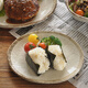 Fantasy Japan imported handmade rough pottery retro double ear plate.cm Japanese tableware set oval large bowl
